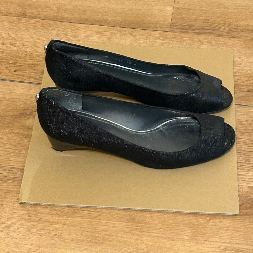 Stuart Weitzman Black Heels Peep-Toe